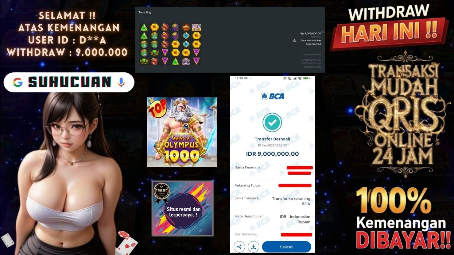 SUHUCUAN JACKPOT SLOT GATES OF OLYMPUS 1000